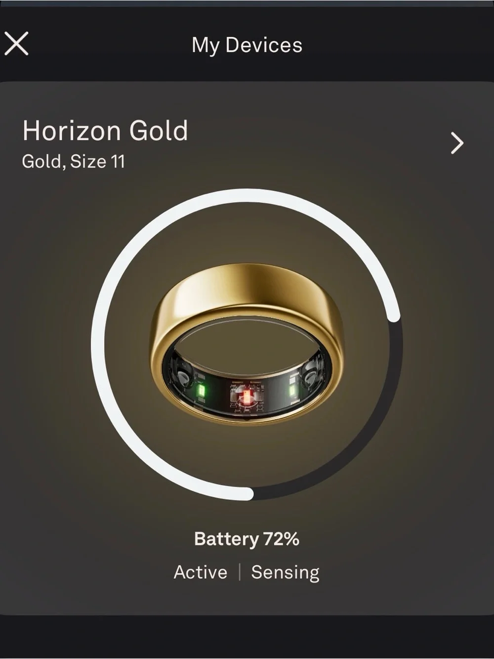Oura Ring Gen 3 Horizon Gold Size 11